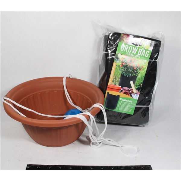 NEW GROW BAG (5 GALLON) WITH PLANTER POT