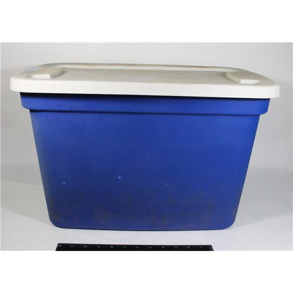 BLUE PLASTIC BIN 16" 24" X 15" WITH LID