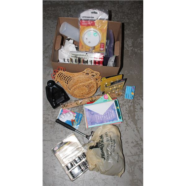 BOX OF ASSORTED HOME ITEMS INCLUDING