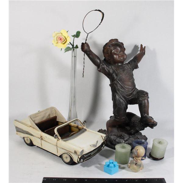 BOX OF DECOR INCLUDING CHILD MAKING