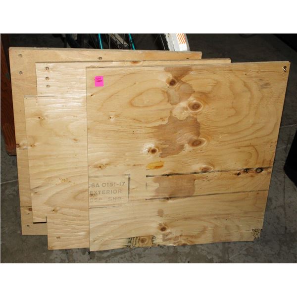 3 PIECES OF PLYWOOD CUT OFF PIECES