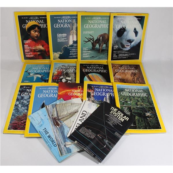 NATIONAL GEOGRAPHIC 1981 FULL DECADE INC. MAPS