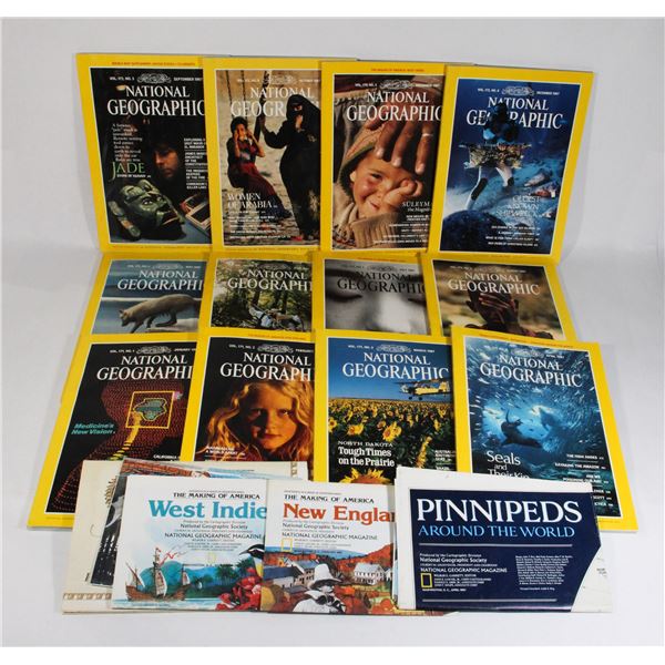 NATIONAL GEOGRAPHIC 1987 FULL DECADE INC. MAPS
