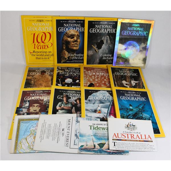 NATIONAL GEOGRAPHIC 1988 FULL DECADE INC. MAPS