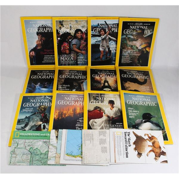 NATIONAL GEOGRAPHIC 1989 FULL DECADE INC. MAPS