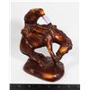 Image 1 : VINTAGE WOOD LOOK COWBOY ON BUCKING HORSE