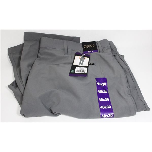 40X30 BANANA REPUBLIC DRESS PANTS NEW LIGHT GREY