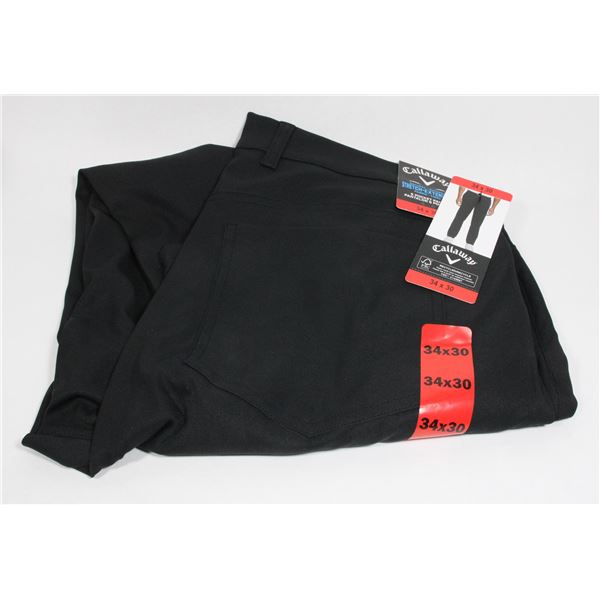 34X30 CALLAWAY DRESS PANTS BLACK NEW