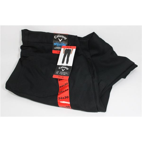 34X30 CALLAWAY PANTS BLACK NEW