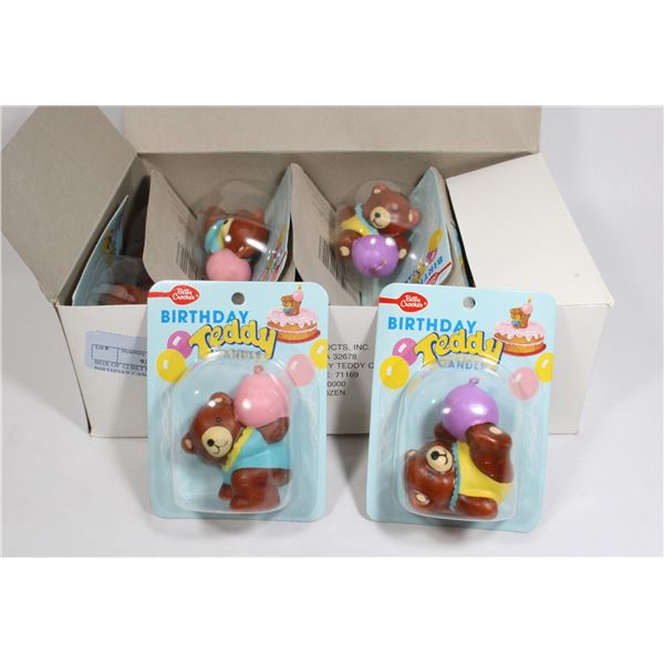BOX OF 12 BETTY CROCKER TEDDY BIRTHDAY CANDLES
