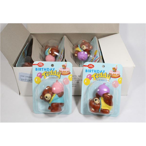 BOX OF 12 BETTY CROCKER TEDDY BIRTHDAY CANDLES