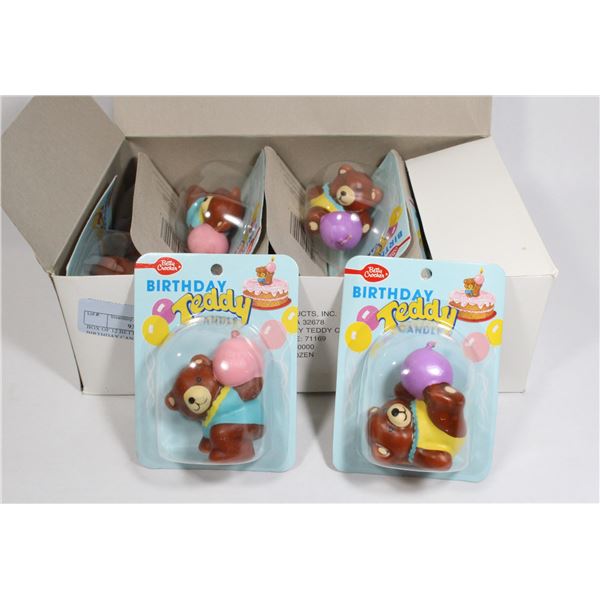 BOX OF 12 BETTY CROCKER TEDDY BIRTHDAY CANDLES