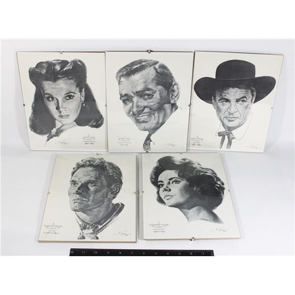 5 ASSORTED MOVIE PORTRAITS