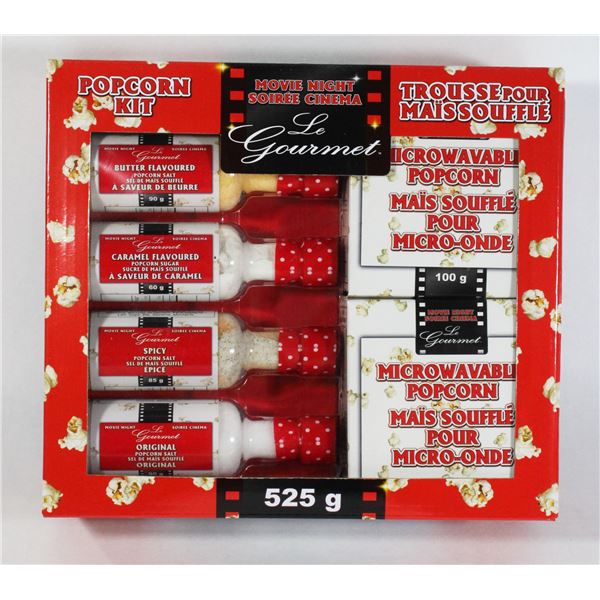 NEW POPCORN KIT. INCLUDES 4 FLAVOR POWDERS