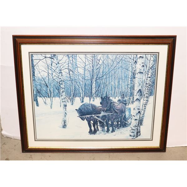 VINTAGE FRAMED UNDER GLASS DAVID PLUMER 88 PRINT