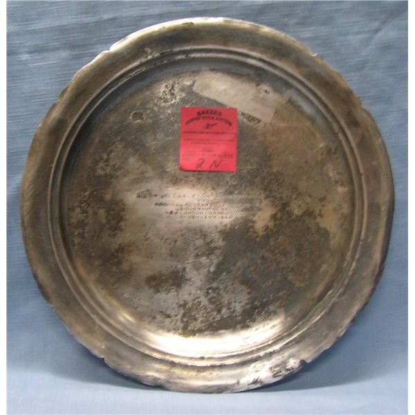 Reed & Barton silver presentation award platter