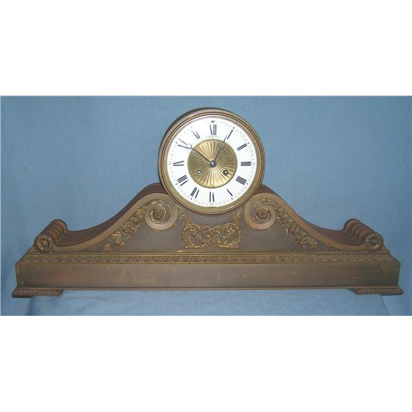 Great early Tiffany and Co. bronze mantle clock