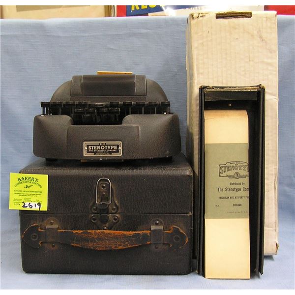 Bakelite stenotype machine with original box
