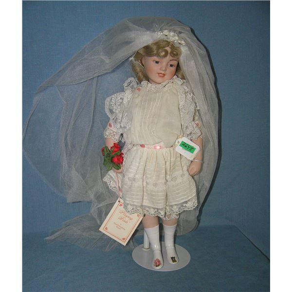 Playing bride porcelain bride doll