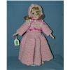 Image 1 : Porcelain doll with pink wool dress and hat and built in music box