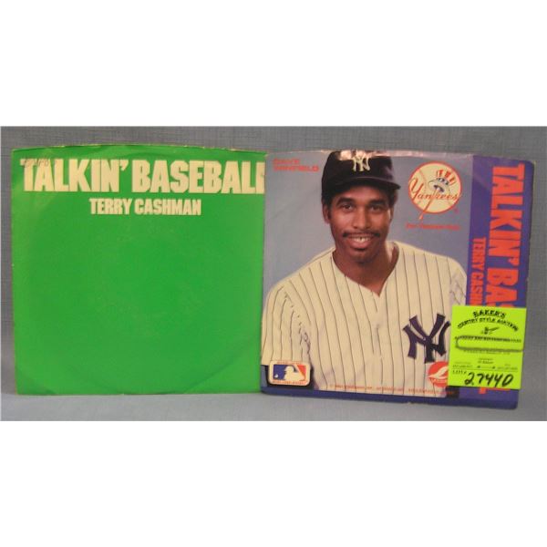 Pair of vintage sports 45 rpm records