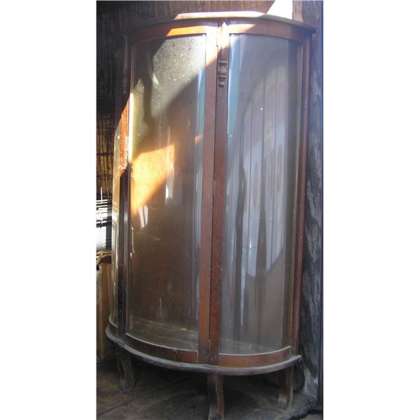 Antique 3 panel curved glass China Cabinet