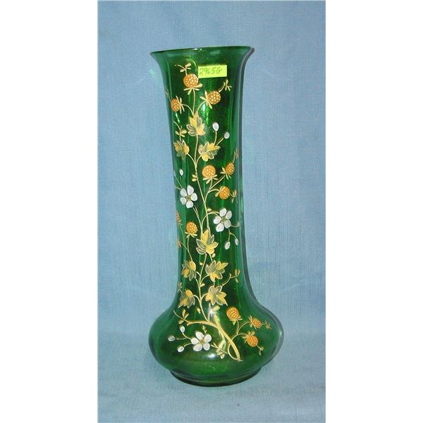 French hand painted art glass vase circa 1930's