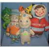 Group of vintage cartoon and advertising dolls