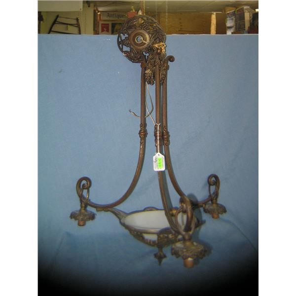 Bronze chandelier w/ grape & leaf decorations