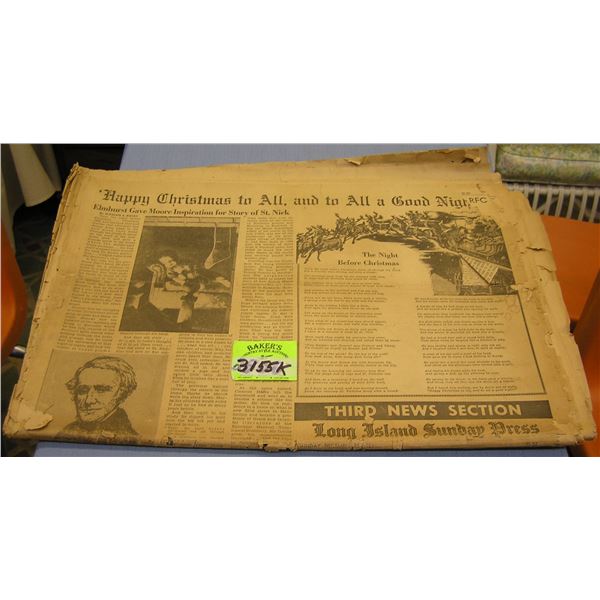 Vintage 1950's newspaper