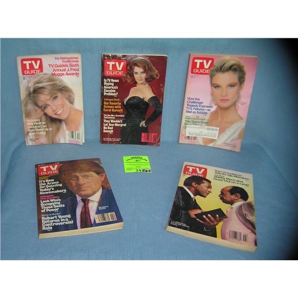 Group of vintage TV Guides