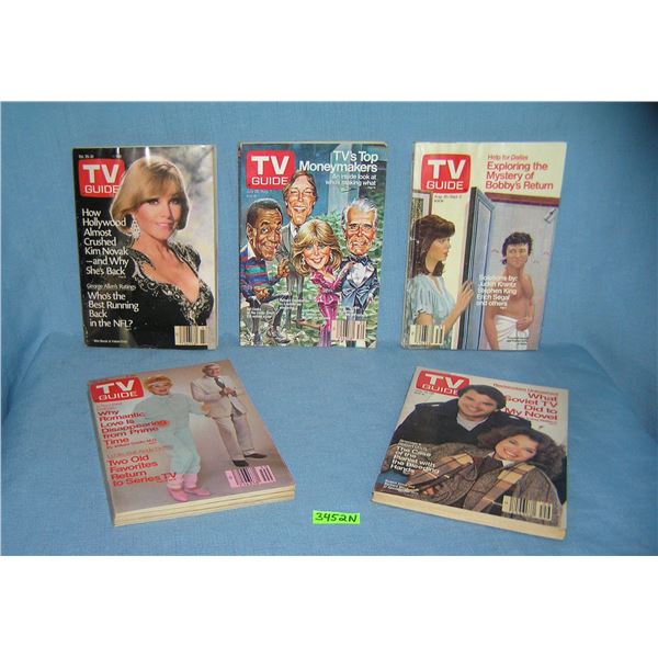 Group of vintage TV Guides