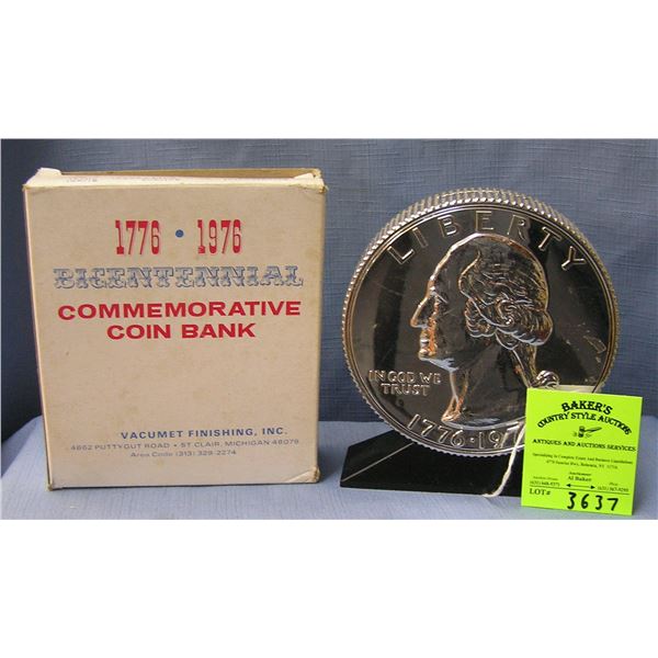 Vintage cast metal Washington coin bank