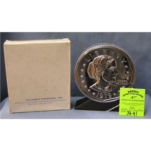 Vintage cast metal Susan B. Anthony coin bank