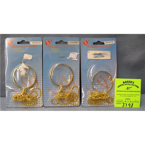 Group of three new magnifying glasses