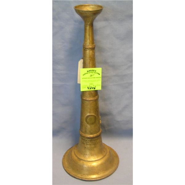 Vintage fire department presentation trumpet