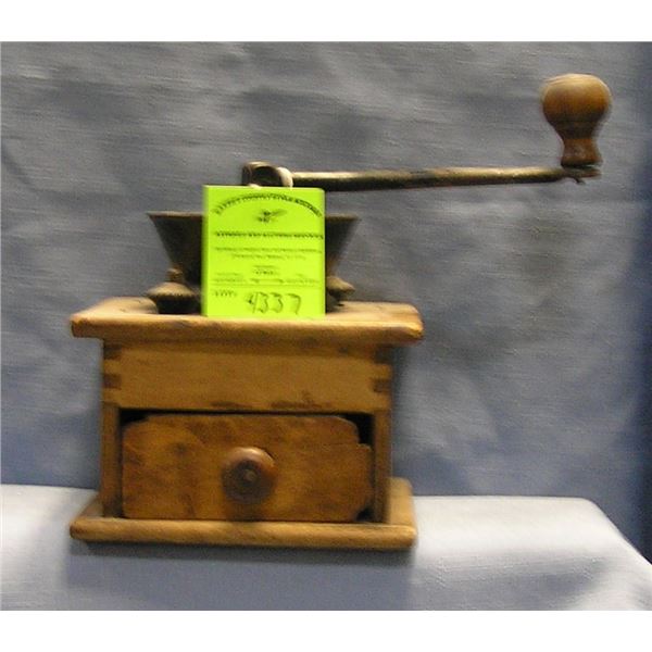 Antique dove tailed coffee grinder
