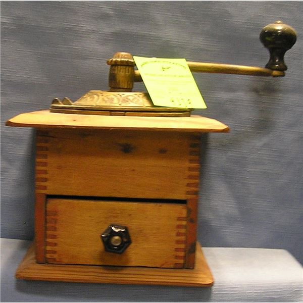 Antique dove tailed coffee grinder