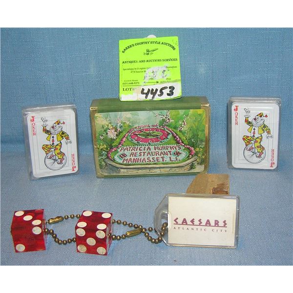 Group of cards and dice