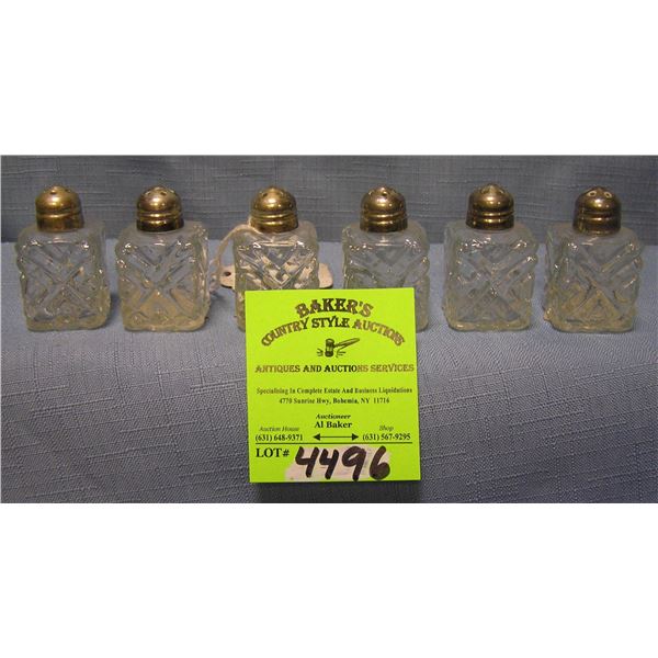 Three pairs of vintage crystal salt and pepper shakers