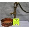Hand crank water pump and well basin toy