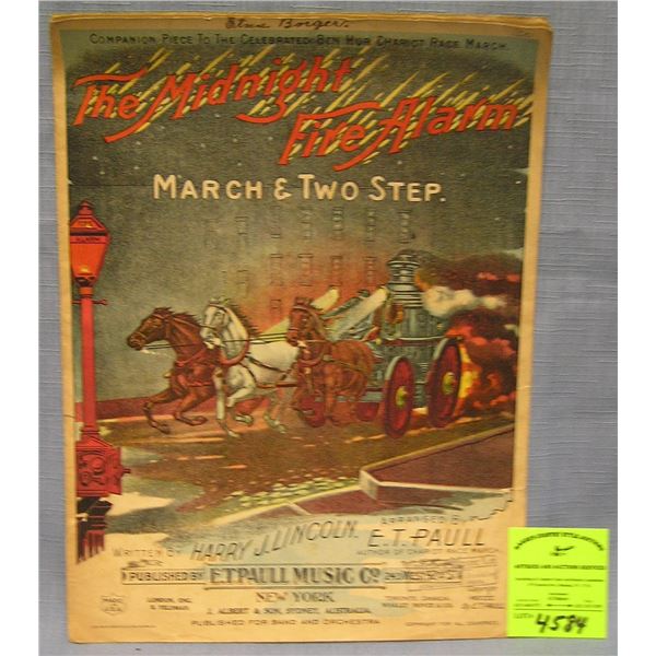 Early firemans sheet music booklet