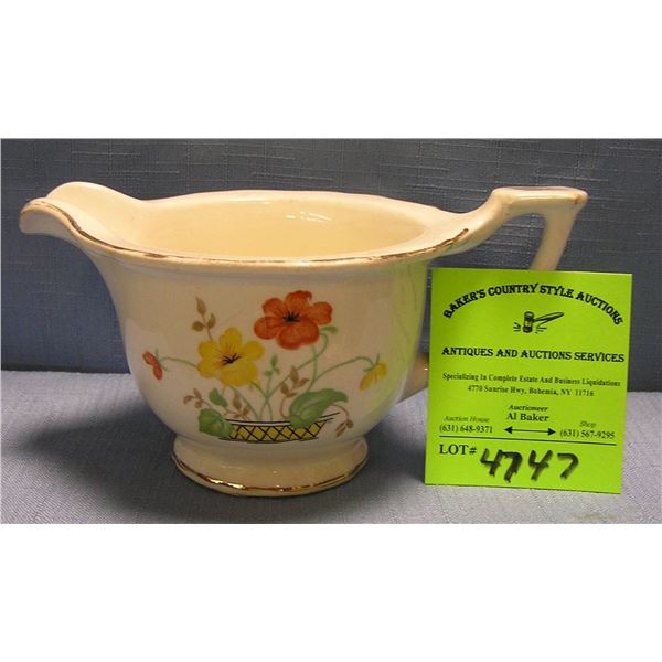 Vintage floral decorated creamer signed Carrolton USA