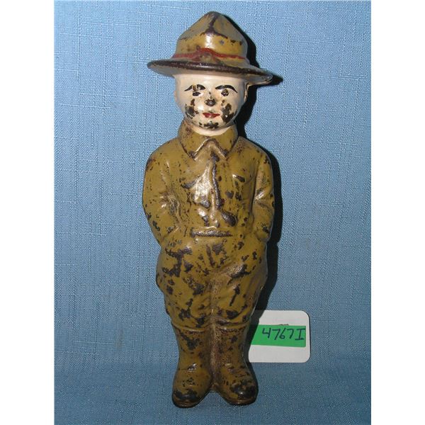 Cast iron WWI doughboy bank