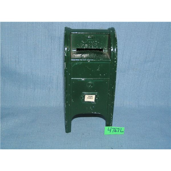 Early metal U.S. mailbox bank
