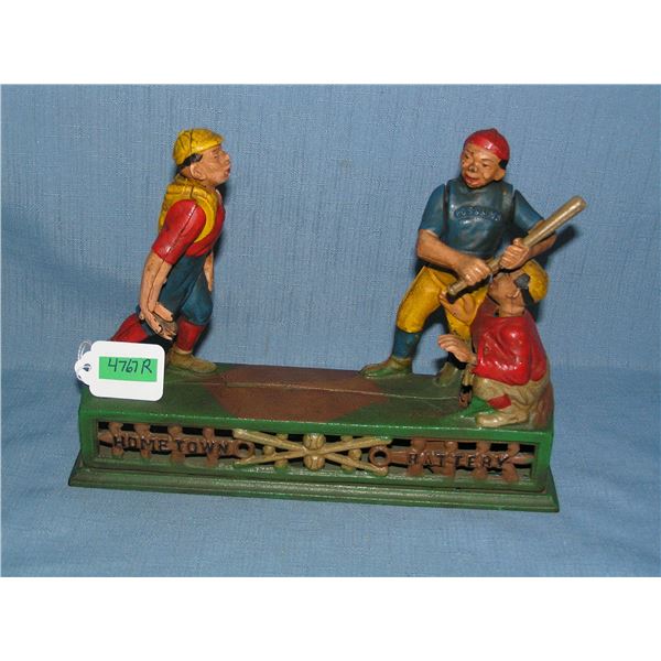 Home Town Battery baseball bank circa 1950s