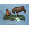 Image 1 : Always did spise a mule boy on bench cast iron mechanical bank circa 1950s