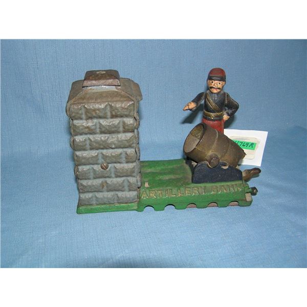 Artillery cast iron mechanical bank