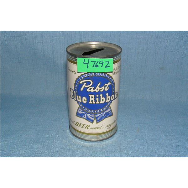 All tin Pabst blue ribbon can bank early promotional