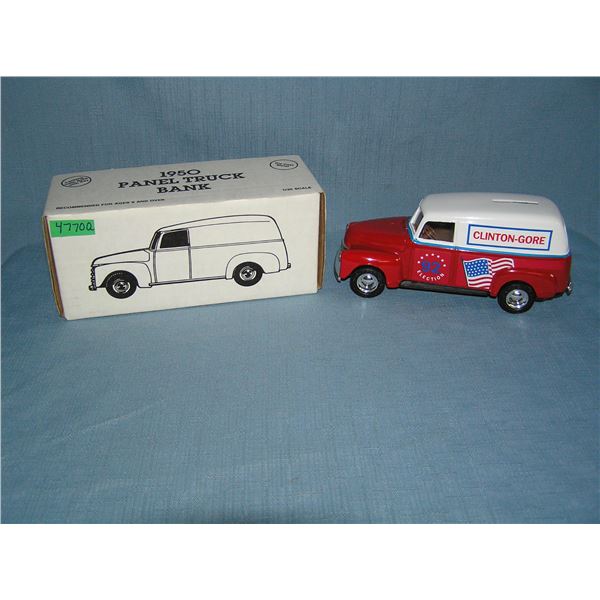 Clinton-Gore political campaign panel truck bank